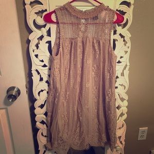 Dusty Rose Pink Eyelet Dress